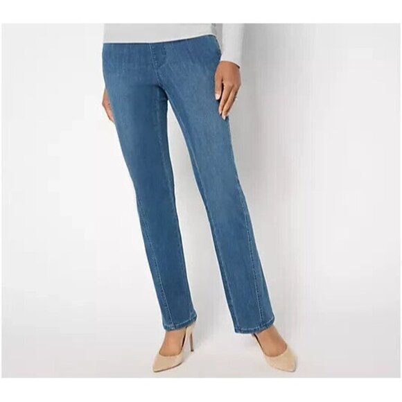 Belle by Kim Gravel Petite Primabelle Boot Cut Jean Rinse Wash Petite 8 A654857 - Picture 1 of 1